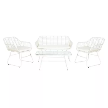 Szófa szett 4db-os rattan szintetikus 124x74x84 párnával