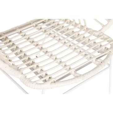 Szék rattan szintetikus fém 76x67x86 leveles fehér