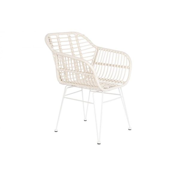 Szék rattan szintetikus fém 57x62x81 0,12 fehér