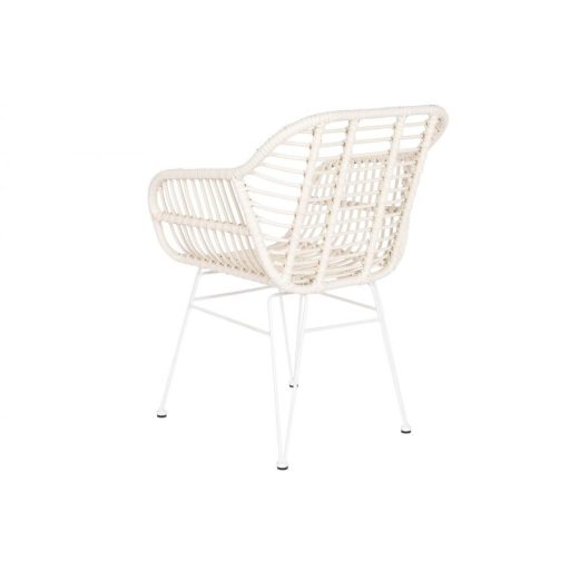 Szék rattan szintetikus fém 57x62x81 0,12 fehér