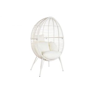 Fotel rattan szintetikus fém 90x65x151 párnával