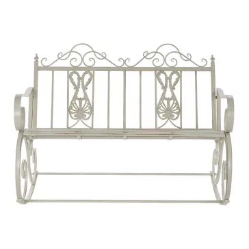 Hintaszék fém 118x90x92 régies fehér