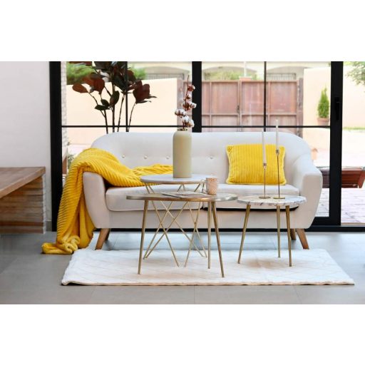 Szófa poliészter rubberwood 172x82x82 3 férőhely krém 