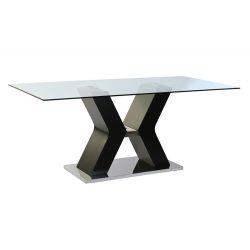 Asztal ebédlő üveg mdf 180x90x76 fekete 