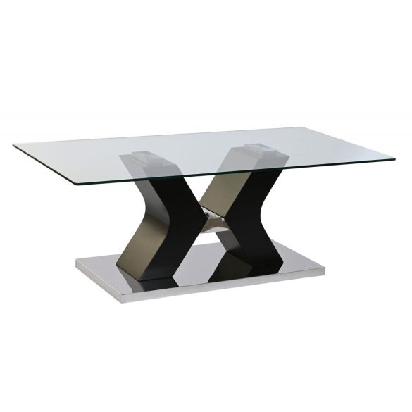 Asztal kávézó üveg mdf 120x60x45 fekete 