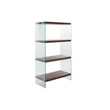 Polc üveg mdf 80x40x150 diófa