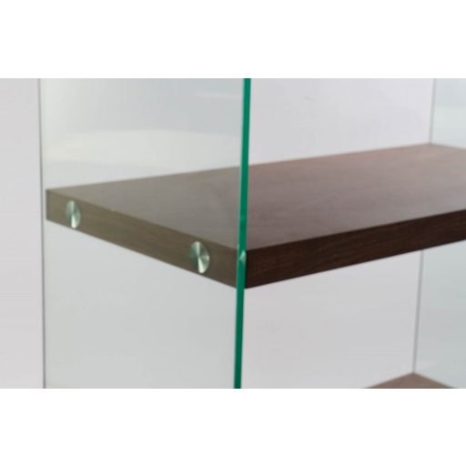 Polc üveg mdf 80x40x150 diófa