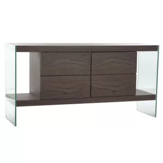 Bútor üveg mdf 160x45x80 diófa barna
