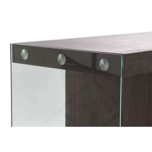Bútor üveg mdf 160x45x80 diófa barna