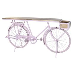 Konzol vas mango 195x40x91 bicikli rózsaszín