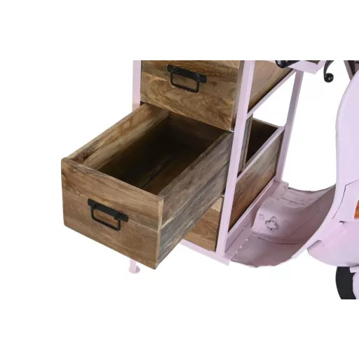 Fiókos szekrény fém mango 100x68x105 scooter rózsaszín