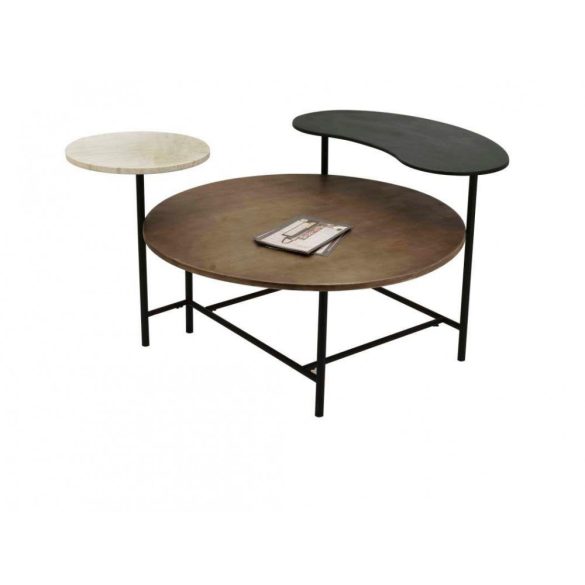 Kávézó asztal fém mdf 118x90x61