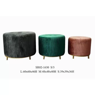 Lábtartó szett 3db-os poliészter mdf 60x60x45 bársony