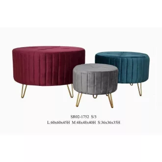 Lábtartó szett 3db-os poliészter fém 80x80x45