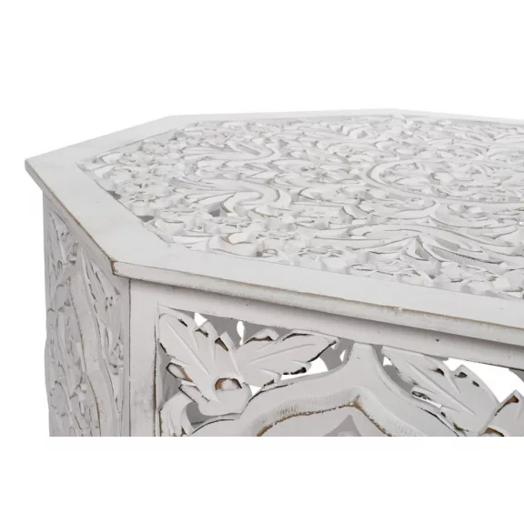 Asztal mdf 84x84x46 régies fehér