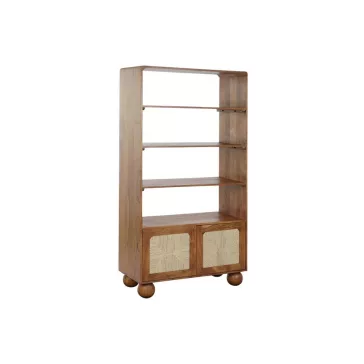 Polc akác rattan 90x40x181 fonott