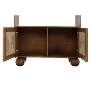 Polc akác rattan 90x40x181 fonott