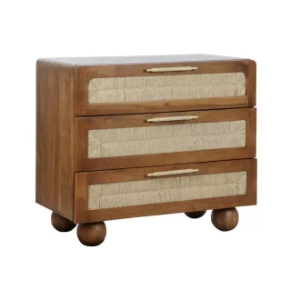 Komód akác rattan 90x45x90 fonott