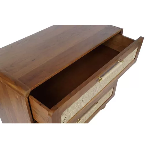Komód akác rattan 90x45x90 fonott