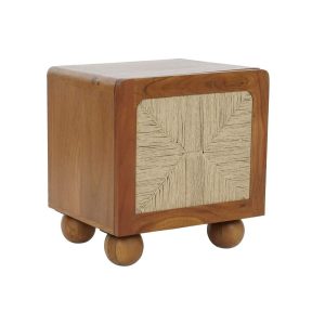 Éjjeli szekrény akác rattan 50x40x50 fonott