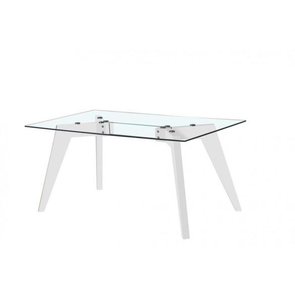 Ebédlő asztal üveg mdf 160x90x75 fehér
