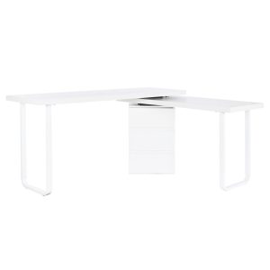 Íróasztal mdf fém 150x120x75 fehér