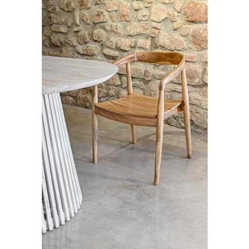 Szék tíkfa bőr 56x60x78 barna