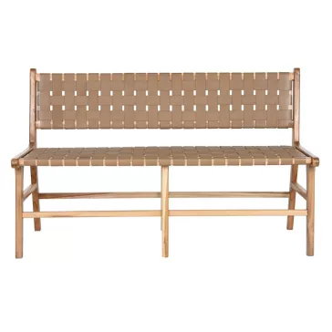Pad tíkfa bőr 140x59x89 bézs
