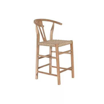 Bárszék tíkfa fonott 52x55x98 természetes
