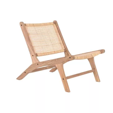 Szék tíkfa rattan 65x80x68 fehér