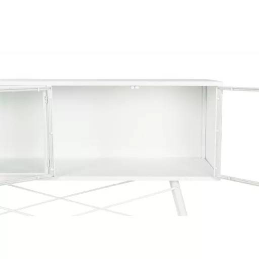Konzol fém üveg 120x35x80 17.1 fehér