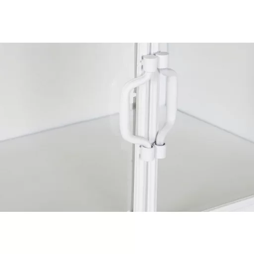 Konzol fém üveg 120x35x80 17.1 fehér