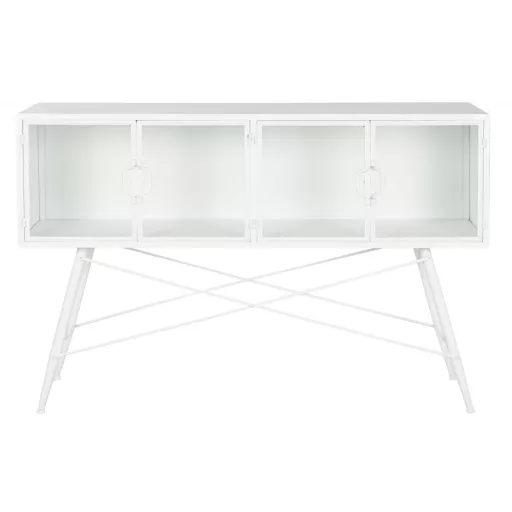 Konzol fém üveg 120x35x80 17.1 fehér