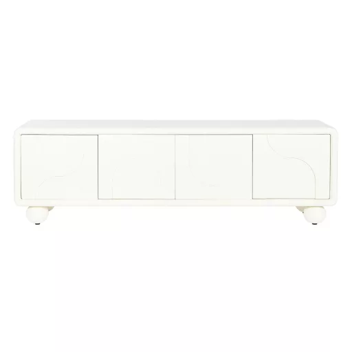 Tv-s szekrény mdf 160x37x50 4ajtós 3d fehér
