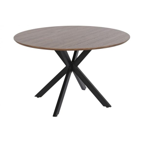 Ebédlőasztal mdf, fém 120x120x75 cm barna, fekete