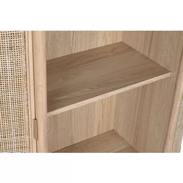 Polc gumifa, rattan 88x36x180 cm natúr
