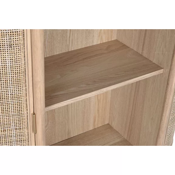 Polc gumifa, rattan 88x36x180 cm natúr