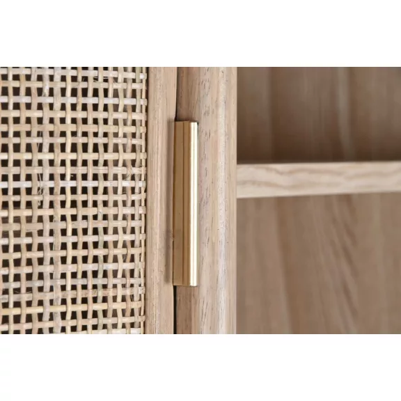 Polc gumifa, rattan 88x36x180 cm natúr