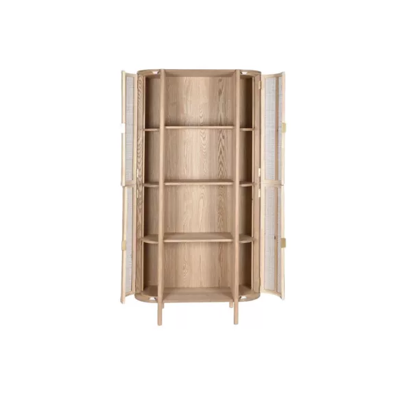 Polc gumifa, rattan 88x36x180 cm natúr