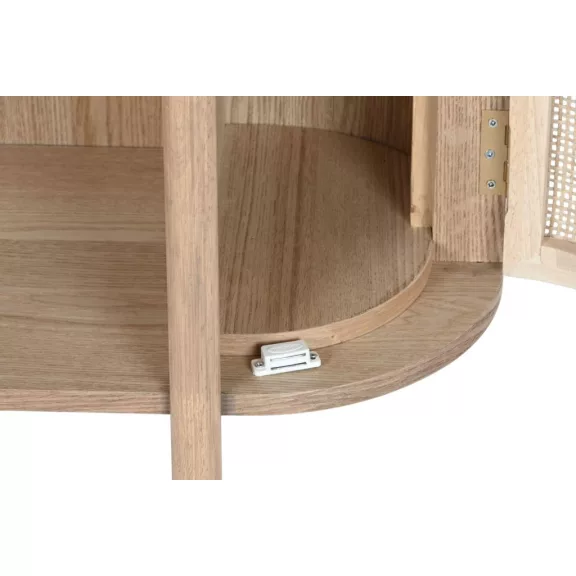 Polc gumifa, rattan 88x36x180 cm natúr