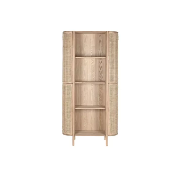 Polc gumifa, rattan 88x36x180 cm natúr