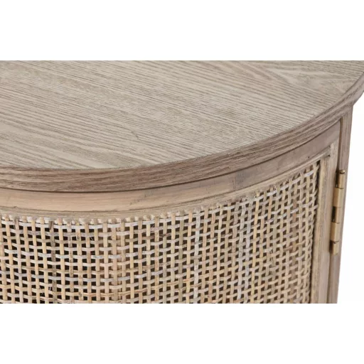 Tv-s szekrény gumifa, rattan 120x43,5x60 cm natúr