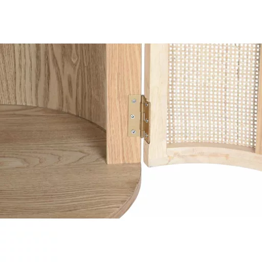 Tv-s szekrény gumifa, rattan 120x43,5x60 cm natúr