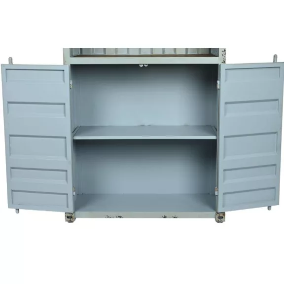 Polc fém, mdf 87x44x168,5 cm kék