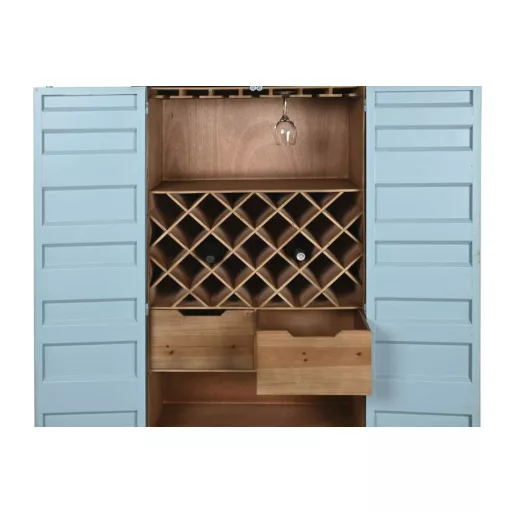 Palacktartó fém, mdf 76,5x39,5x157,5 cm kék