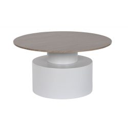 Dohányzó asztal fém, mdf 80x80x42 cm fehér