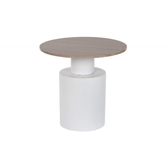 Kisasztal fém, mdf 55x55x52,5 cm fehér