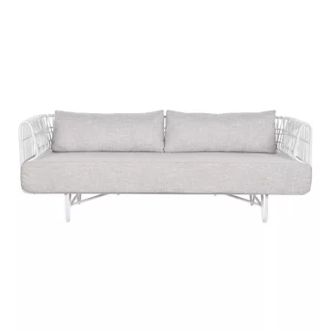 Dívány fém, poliészter 180x66x66 cm fehér