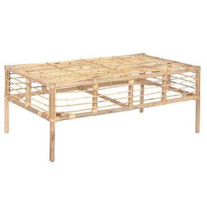 Dohányzó asztal rattan 110x60x45 cm natúr