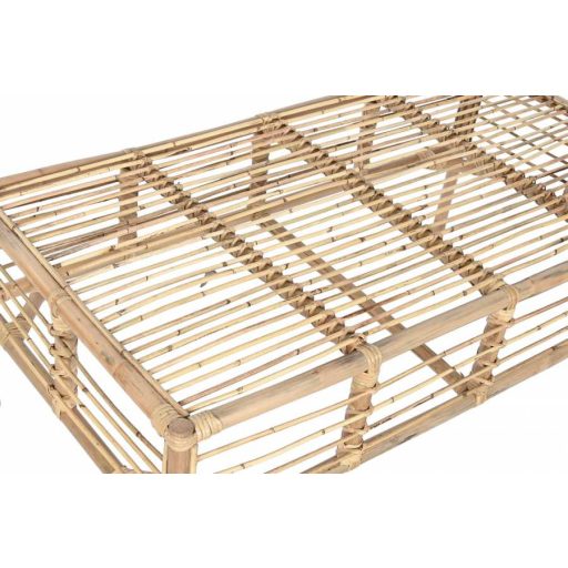 Dohányzó asztal rattan 110x60x45 cm natúr